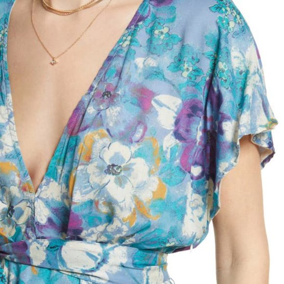 FREE PEOPLE Freddy Tie Mini Dress In Night Combo In Multi - Picture 4 of 8